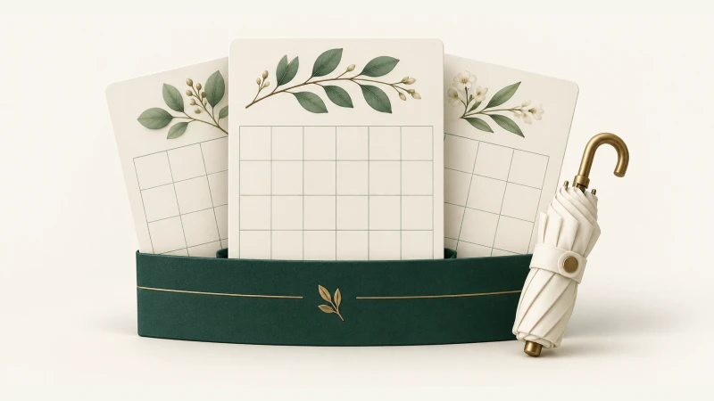 Q2 2027 Calendar — Undated monthly cards arranged for three-month planning.
