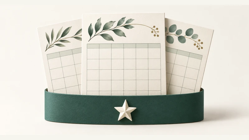 Q3 2027 Calendar — Undated monthly cards arranged for three-month planning.